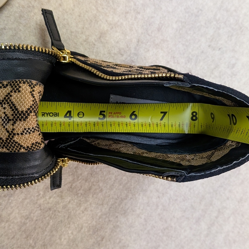 Steve Madden Black & Tan Knit Fabric & Leather Leopard Wedges Sz 7 Teens/Women - Picture 9 of 10